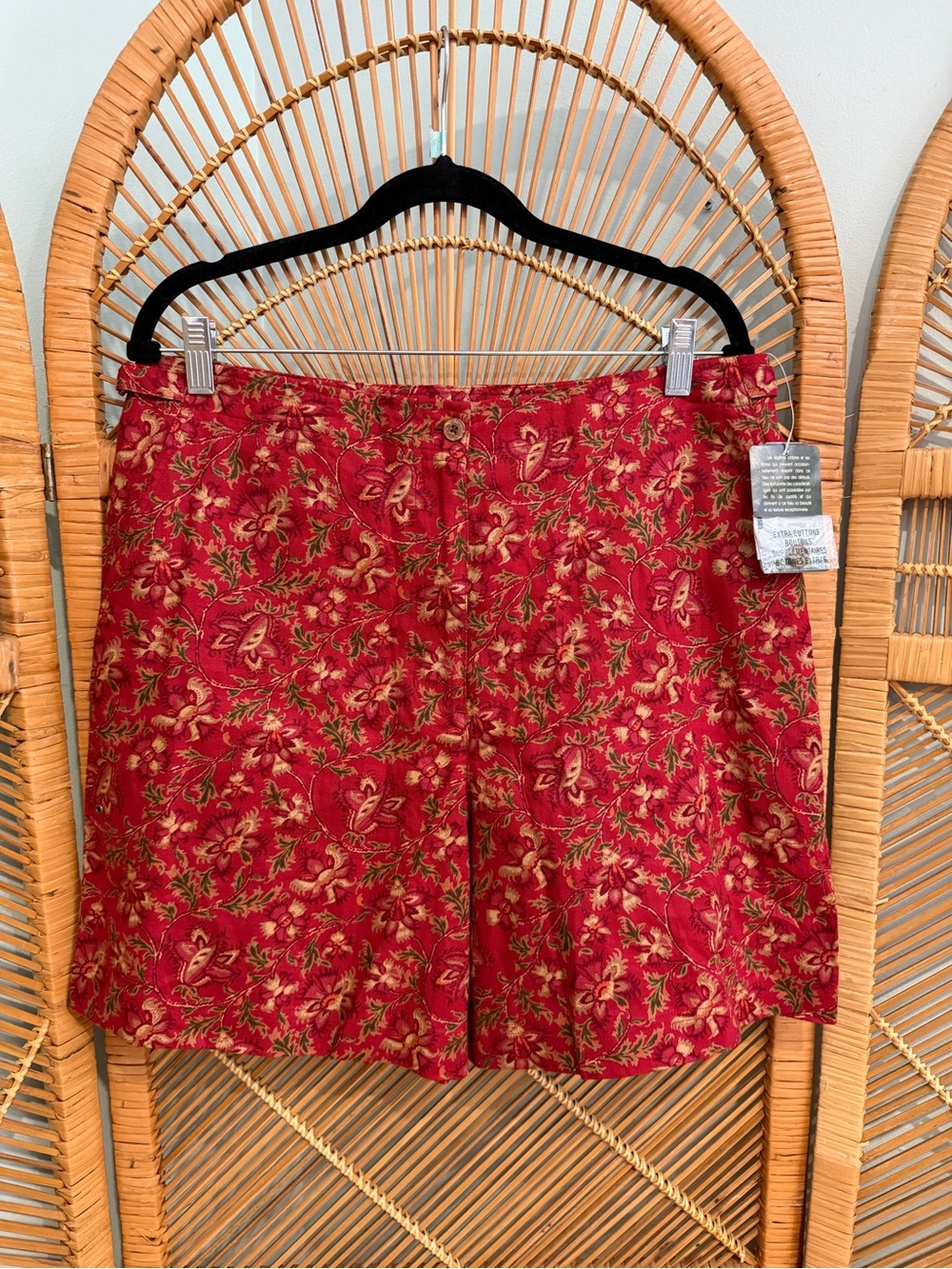 Lauren Ralph Lauren NWT Red Beige Floral Linen Shorts 14